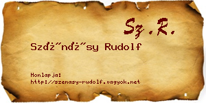 Szénásy Rudolf névjegykártya