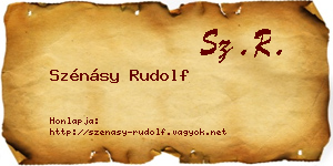 Szénásy Rudolf névjegykártya