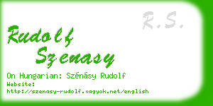 rudolf szenasy business card